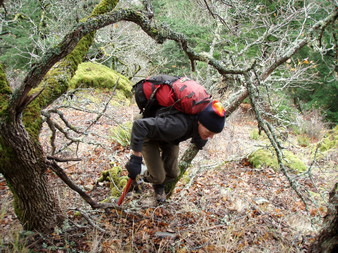 Ascending the slopes west of Dog Spine