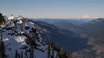 Matt on one of Slodal's false summits, Baker to the right