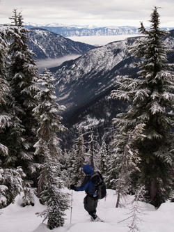 Leaving the summit.