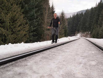 The train tracks seemed much longer on the way back.