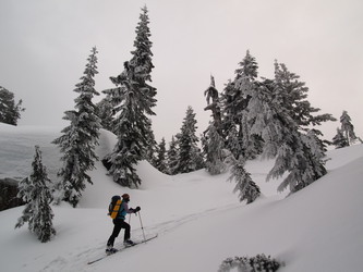 Skiing up the Snow Lake Divide