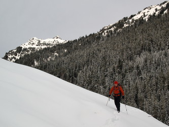 In the upper Perry Creek basin with Stillaguamish Peak in the back left.