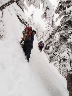 We did lots of steep traversing