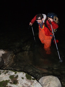 Matt was smart and brought waders for fording the river