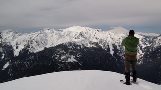 Diobsud Buttes and Bacon Peak from summit of Oakes Peak