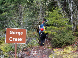Our trail head, Gorge Creek on Highway 20