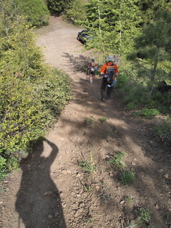 The three of us at the upper trail head.  They gave me a lift back to my car