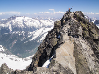 Ian on the summit of Forbidden Peak. I didn't get my camera out once during our ascent