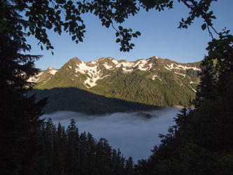 Looking across the Glacier Creek valley on our way down on the morning of our third day