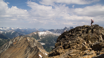 On the summit of Chiwawa Mountain, looking north towards Cloudy Peak