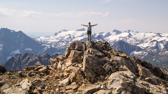 On the summit of Chiwawa Mountain with Clark and Luahna in the background