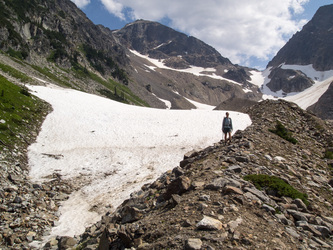 Looking back up to the Fortress/Chiwawa pass from Miners Creek