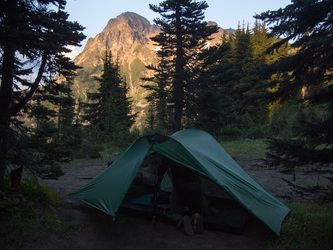 Our campsite on the nose of Middle Ridge.  There was a beautiful meadow 10 minutes walk above the campsite that we used for dinner and breakfast