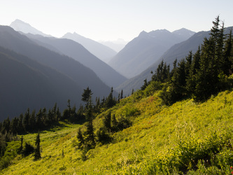 Looking down the North Fork Sauk valley.  This is my destination for the next day