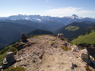 The old lookout site on the summit of Johnson Mountain.  This must have been an amazing place to live!