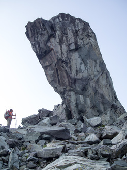 The monolith above Glacier Lake.