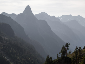 Mount Thomson and the haze from the Wenatchee fires.