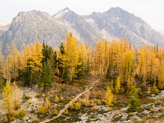 Blackcap Mountain and Monument Peak from the trail near Lake Doris.