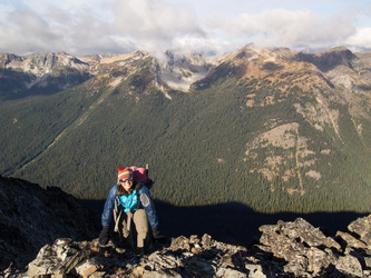 On the north ridge of Rolo with Buckskin Ridge in the background.