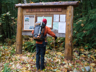 At the Dingford Creek trail head.