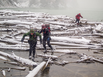 The log crossing seemed less tedious on the way back.