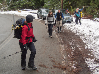 Our trail head was on the shoulder of the Foss River Road just SW of the Foss River crossing.