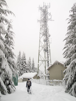 On our way down we visited point 3364, which was labeled as a "lookout" on USGS but turned out to be another radio tower.