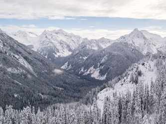 Looking up the South Fork Sauk River valley.