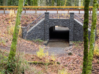 One of the two tunnels under Highway 14.