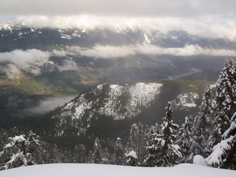 Looking east to the Sauk River and White Chuck River valleys from the summit of Iron Mountain.