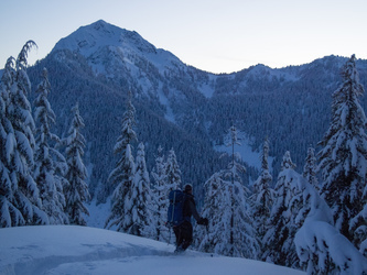 Jordan Peak.  It is half an hour after sunset and we have 3,500' vertical feet between us and the car.