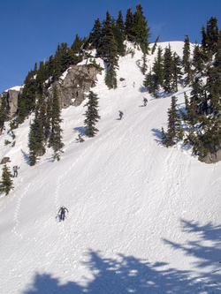 Descending from Copper Mountain.  Half our party headed back to break camp and return to the cars at this point.