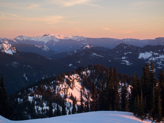 The Goat Rocks over Satulick Mountain.