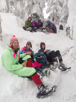 In a wind-sheltered spot on the summit of West Granite Mountain.