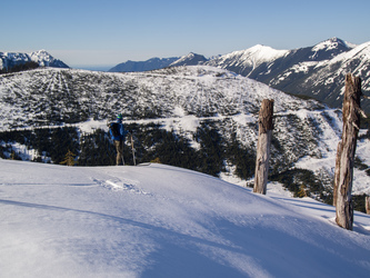 On the summit of Scout Patrol Peak looking at Little Saint Helens.