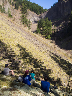 Looking north to the head of the basin on Archer Mountain's west side.