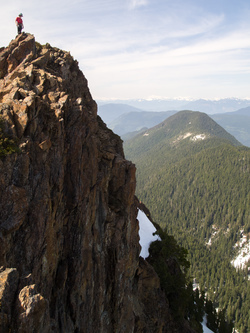 Devils Thumb with Iron Mountain in the background.