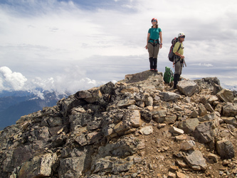 On the summit of Snowfield Peak