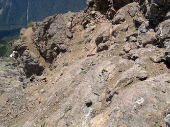 Descending the often-crummy and very scrambly Crater Mountain Trail.