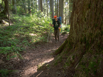 Hiking up the Commonwealth Basin Trail.