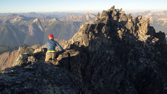 Nearly on the summit of Mesahchie Peak.