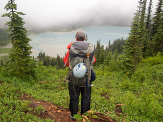 A rainy morning as we leave Lyman Lakes.