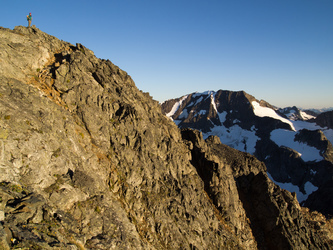 Lindsay on the summit of Hurry-up Peak.