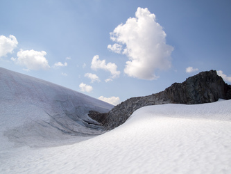 The pass between the Dana Glacier and the Dome Glacier.