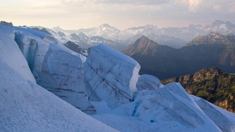 House-sized seracs on the Chickamin Glacier.