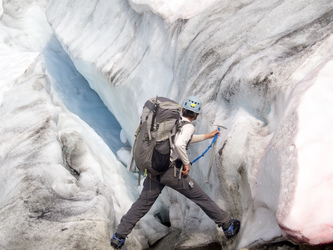 Fooling around on the Garden Glacier.