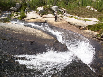 The outlet from the upper Bannock Lakes.