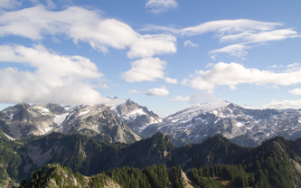 Mount Daniel and Mount Hinman from the summit of Terrace Mountain.