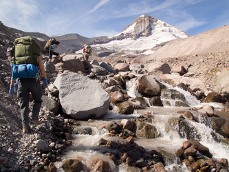 Elliot Creek and Mount Hood.