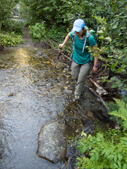 Crossing Boulder Creek.